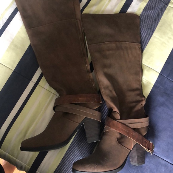Justfab knee like new high heeled boots - Picture 1 of 2